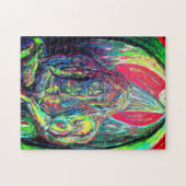 Abstraktes Menschenöl auf Leinwand Puzzle (Horizontal)