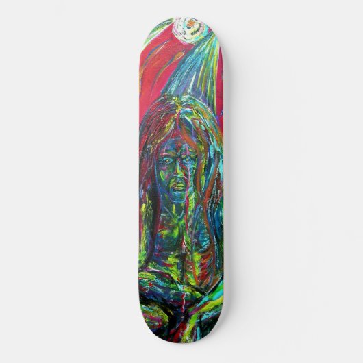 Abstraktes Menschenöl auf Leinwand Skateboard (Vorderseite)