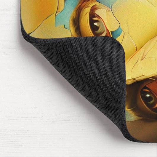 Abstraktes Menschenportrait Mousepad (Ecke)