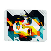 Abstraktes menschliches Gesicht Magnet (Horizontal)