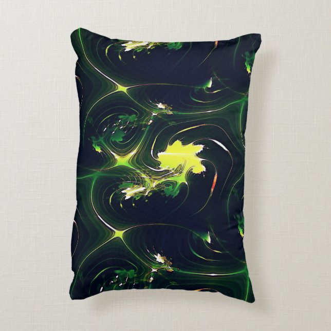 Abstraktes metallisches Blatt mit blinkenden Spure Dekokissen (Rückseite(Vertikal))