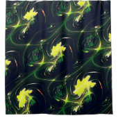 Abstraktes metallisches Blatt mit blinkenden Spure Duschvorhang (Vorderseite)