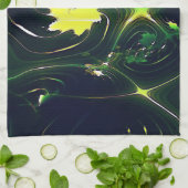 Abstraktes metallisches Blatt mit blinkenden Spure Geschirrtuch (Gefaltet)