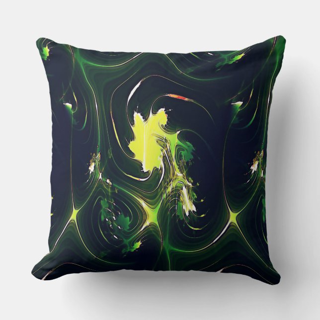 Abstraktes metallisches Blatt mit blinkenden Spure Kissen (Vorderseite)