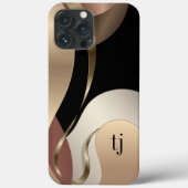 Abstraktes metallisches Muster mit Monogramm Case-Mate iPhone Hülle (Rückseite)