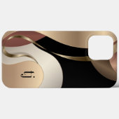 Abstraktes metallisches Muster mit Monogramm Case-Mate iPhone Hülle (Rückseite (Horizontal))