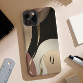 Abstraktes metallisches Muster mit Monogramm Case-Mate iPhone Hülle