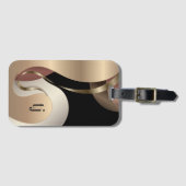 Abstraktes metallisches Muster mit Monogramm Gepäckanhänger (Vorderseite (Horizontal))