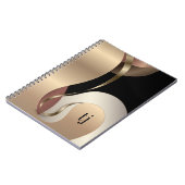 Abstraktes metallisches Muster mit Monogramm-Initi Notizblock (Linke Seite)