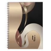 Abstraktes metallisches Muster mit Monogramm-Initi Notizblock (Vorderseite)