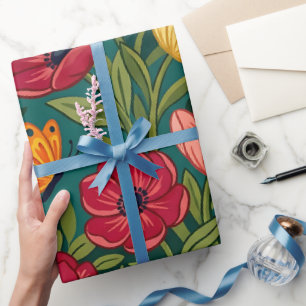 Abstraktes mexikanisches Volksschmetterlinge-Wrap- Geschenkpapier