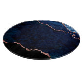 Abstraktes Midnight Blue Agate Glitzer-Muster Schneidebrett (Ecke)