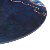 Abstraktes Midnight Blue Agate Glitzer-Muster Schneidebrett (Ecke)