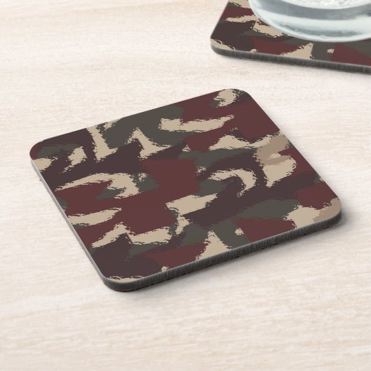 Abstraktes militärisches Camouflage-Muster Getränkeuntersetzer (Linke Seite)