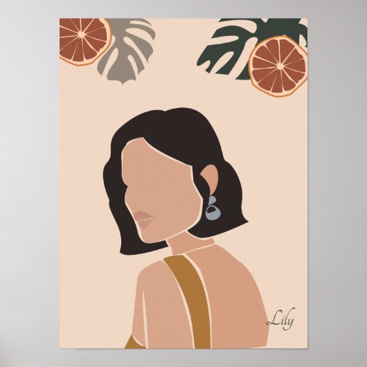 Abstraktes Minimal Boho Chic Art Poster (Vorne)