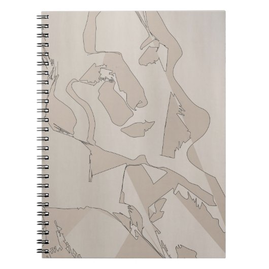 Abstraktes Minimal Line Art Notebook Notizblock (Vorderseite)