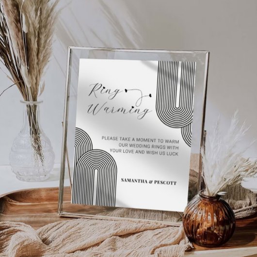 Abstraktes Minimal Rings Erwärmung Hochzeitszeiche Poster