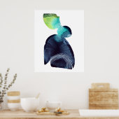 Abstraktes Minimalistisches Aquarellmalungspapier Poster (Küche)