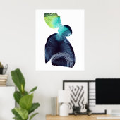 Abstraktes Minimalistisches Aquarellmalungspapier Poster (Heimbüro)