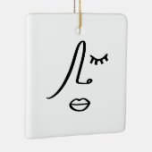 Abstraktes Minimalistisches Gesicht Modernes Kunst Keramikornament (Rechts)