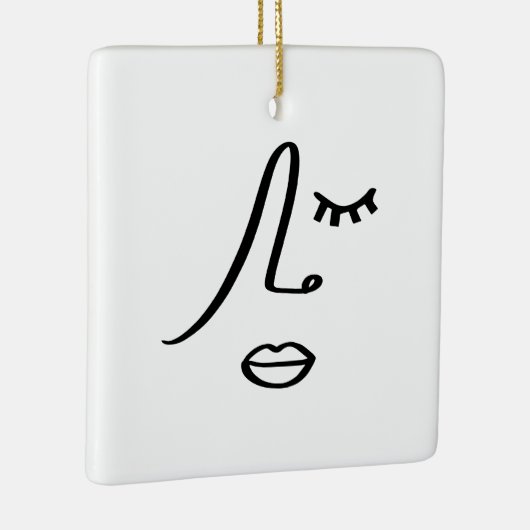 Abstraktes Minimalistisches Gesicht Modernes Kunst Keramikornament (Rechts)