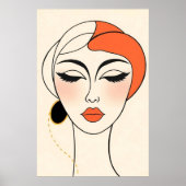 Abstraktes minimalistisches Porträt Poster (Vorne)
