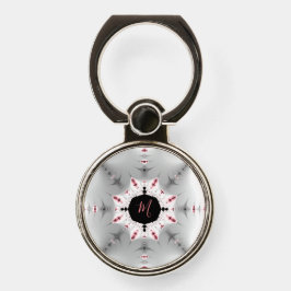 Abstraktes Mit Monogramm Silver Gradient Fraktal Handy Ring