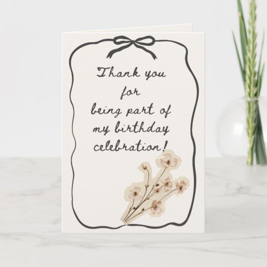 Abstraktes mit Vintage-Blumen Dankeskarte (Vorderseite)