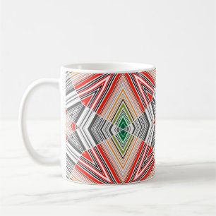 Abstraktes, mit Zierleisten ausgekleidetes, gestre Kaffeetasse