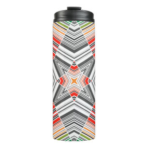 Abstraktes, mit Zierleisten ausgekleidetes, gestre Thermosbecher