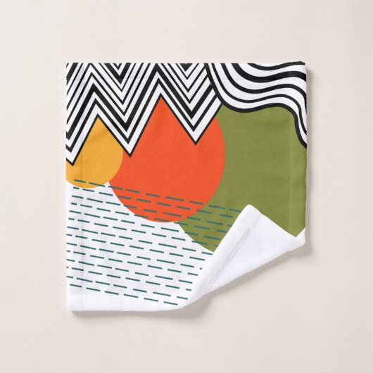 Abstraktes Mittelalter Moderne Badhandtuch Set (Waschlappen)