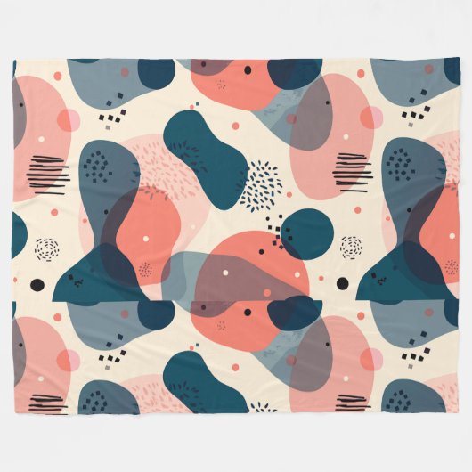 Abstraktes Mittelalter Moderne Fleecedecke (Vorderseite (Horizontal))