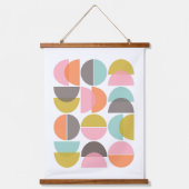 Abstraktes Mittelalter Moderne Geometrie Wandteppich Mit Holzrahmen (Vorderseite)