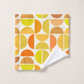 Abstraktes Mittelalter moderne Kreisen orange gelb Badhandtuch Set (Waschlappen)