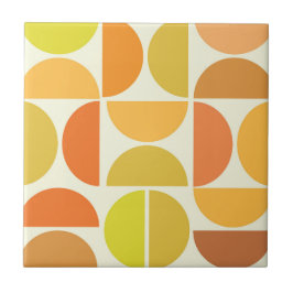 Abstraktes Mittelalter moderne Kreisen orange gelb Fliese