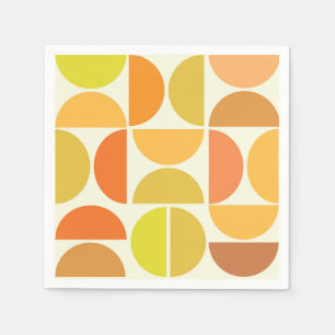Abstraktes Mittelalter moderne Kreisen orange gelb Serviette