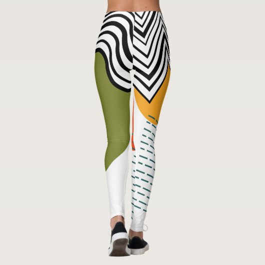 Abstraktes Mittelalter Moderne Leggings (Rückseite)
