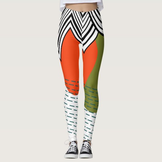 Abstraktes Mittelalter Moderne Leggings (Vorderseite)