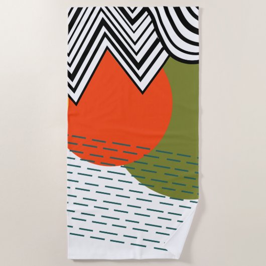 Abstraktes Mittelalter Moderne Strandtuch (Vorderseite)