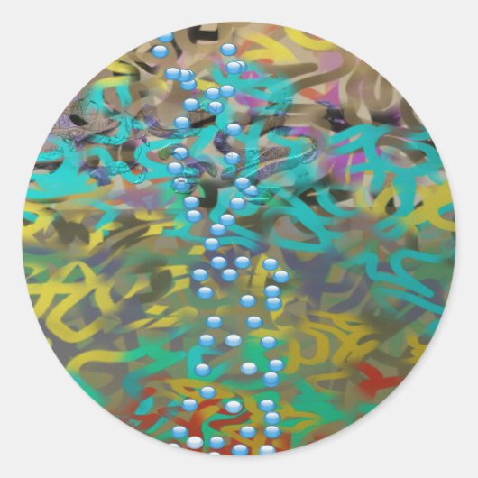 Abstraktes Mixed-Pasta-Design Runder Aufkleber (Vorderseite)