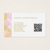 Abstraktes Modern Watercolor Logo Rosa Gold QR Cod (Rückseite)
