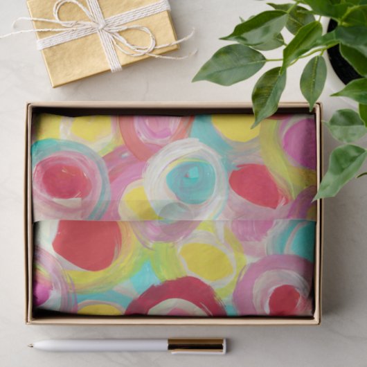 Abstraktes moderne Kunst-Kreis-Malerei-Party Seidenpapier (Geschenk)