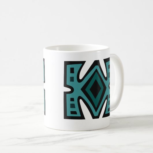 Abstraktes modernes afrikanisches Muster Kaffeetasse (VorderseiteRechts)