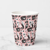 Abstraktes modernes Auge & Lippen Muster Pappbecher (Vorderseite)