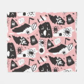 Abstraktes modernes Augen-u. Lippenmuster Fleecedecke (Vorderseite (Horizontal))