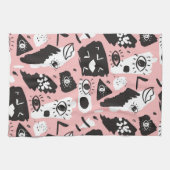 Abstraktes modernes Augen-u. Lippenmuster Geschirrtuch (Horizontal)