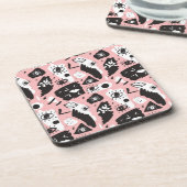 Abstraktes modernes Augen-u. Lippenmuster Getränkeuntersetzer (Linke Seite)