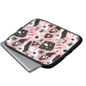 Abstraktes modernes Augen-u. Lippenmuster Laptopschutzhülle (Vorne Knopf)