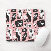 Abstraktes modernes Augen-u. Lippenmuster Mousepad (Mit Mouse)