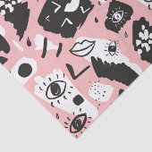 Abstraktes modernes Augen-u. Lippenmuster Seidenpapier (Ausschnitt)